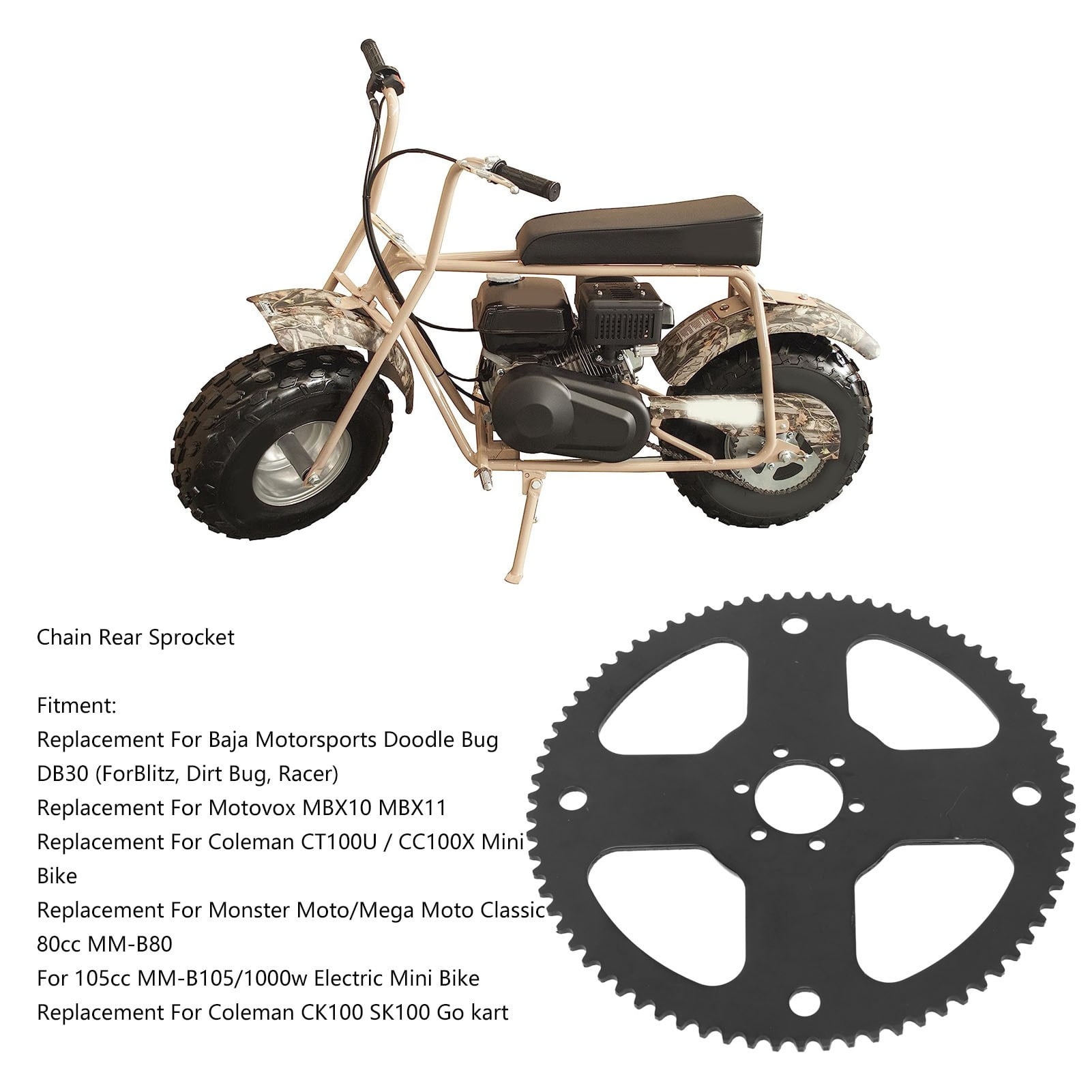 Chain Wheel Drive Sprocket Simple Installation Wear Resistant Perfect Replacement Rear Drive Sprocket 35 Chain for 80cc 105cc Walmart