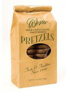Asher's Milk Chocolate Covered Pretzels 6.5 Ounce Bags, (Pack of 12) by Asher's Confections