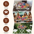 thumbnail image 7 of Puerto Rico Flag Round Tablecloth, Fitted Table Cover with Elastic for 45"-54" Round Tables, Farmhouse Retro Flowers American Flags Table Cloth Outdoor Indoor Dinning Party Waterproof Tablecloths, 7 of 7