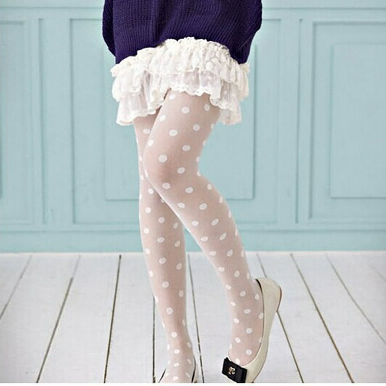 Women's Sexy Lace Dots Printed Pantyhose Tights Stockings Ladies Elastic  Socks
