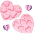 thumbnail image 2 of Molde de silicona para pastel de chocolate con forma de corazón de diamante de 6 rejillas, molde de silicona para hornear, molde para pastel DIY, postre de mousse, molde en forma de corazón, 2 of 5