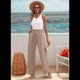 thumbnail image 5 of Pantalones Anchos de Salón para Mujer, Color Caqui, Talla XXL, 5 of 8