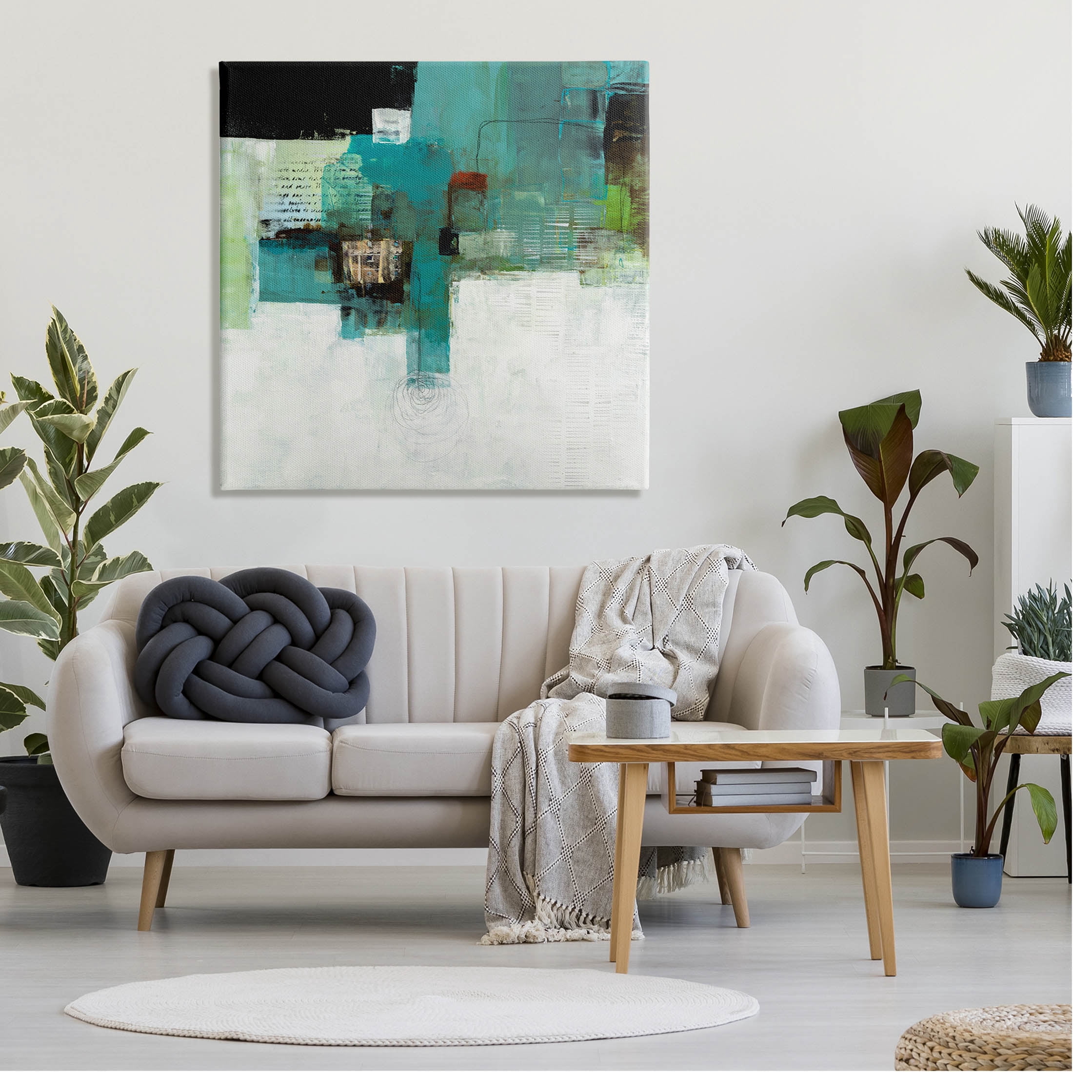 Stupell Industries Layered Shapes Collage Painting Gallery Wrapped Canvas Print Wall Art, Design by Ruth Fromstein