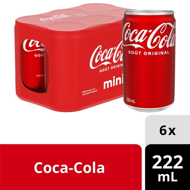 Coca-Cola 222mL Cans, 6 Pack, 6 x 222 mL
