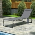 thumbnail image 4 of VEIKOUS 4-Fold Outdoor Chaise Lounge Chair for Patio with Detachable Pocket and Pillow, Grey, 4 of 8
