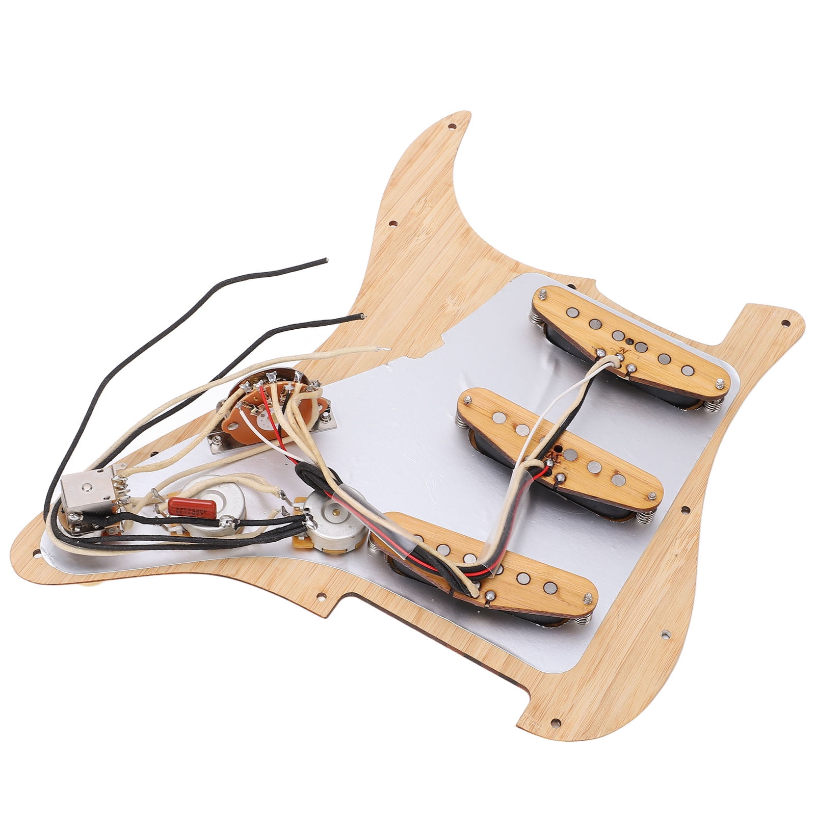 Pickup Pickguard SSS Bamboo Pickup Guard Electric Guitar Replacement Part for Concert Performance