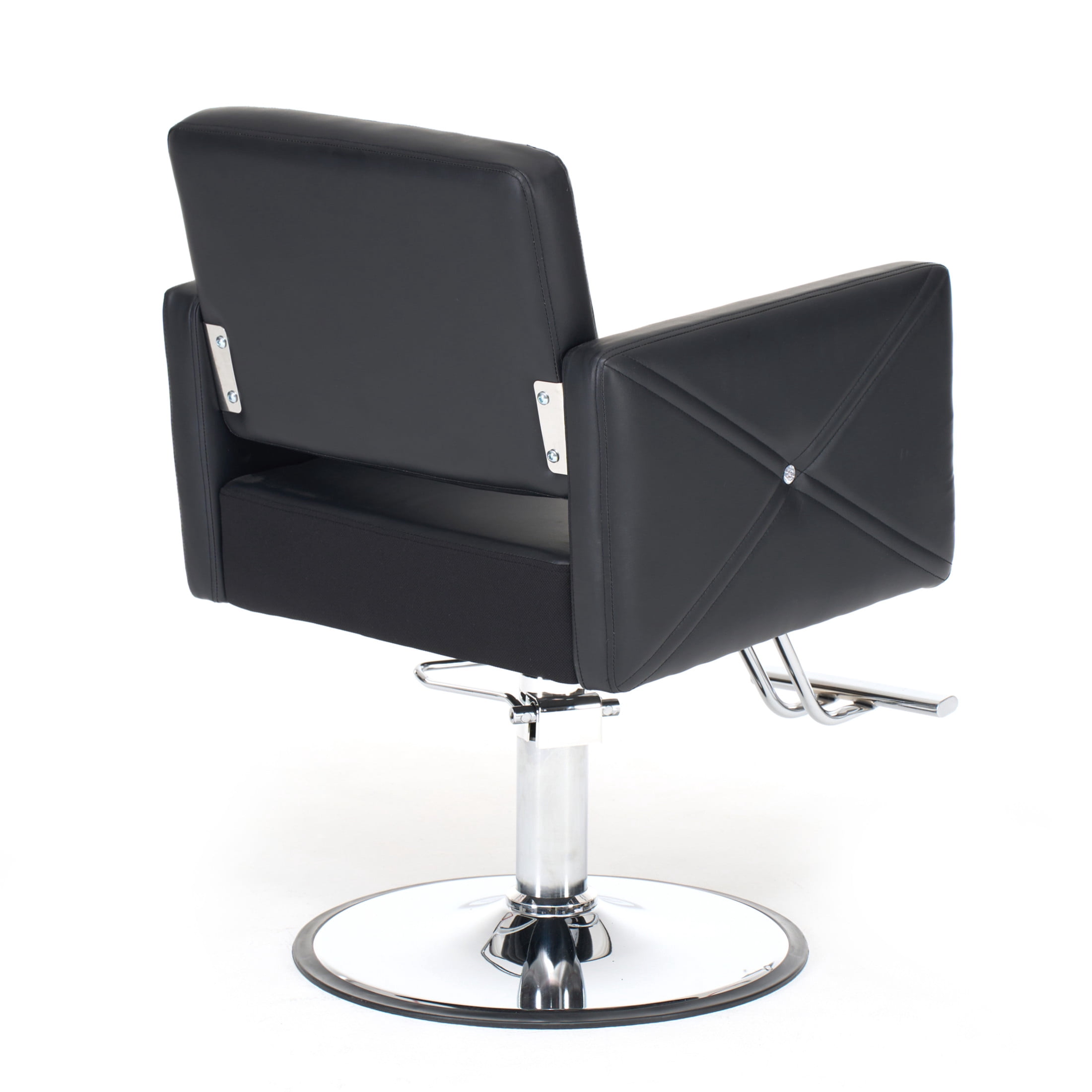Noble House Heavy Duty Barber Chair, 360° Swivel Salon Chair with Hydraulic Pump, Black + Chrome