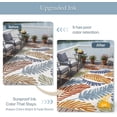 thumbnail image 5 of Outdoor & Indoor Area Rug 5'x8', Waterproof, Non-Shedding, Easy Cleaning, Leaf Mat for Patio, Living Room, Balcony, Dining Room, RV, Deck, Bedroom, Camping, Outside Carpet, Beige Grey, 5 of 10