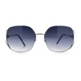 thumbnail image 5 of Womens Glitter Button Jewel Ribbon Hinge Metal Butterfly Sunglasses Silver - Smoke, 5 of 8