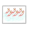 thumbnail image 5 of Stupell Industries Six Flamingoes Birds Synchronized Swimming Floral Caps Graphic Art Gray Framed Art Print Wall Art, Design by Amelie Legault, 5 of 5
