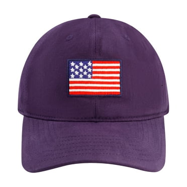U.S. Polo Assn. American Flag Logo Dad Hat, Cotton Washed Twill Adjustable Baseball Cap with Curved Brim, Blue, One Size