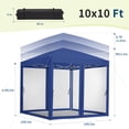 thumbnail image 2 of Luku 10'x10' Instant Pop-Up Canopy Tent with Removable Mosquito Netting & 2 Zipper Doors, Portable Outdoor Shelter for Camping, Backyard, Picnic - Includes Wheeled Carry Bag, 2 of 8
