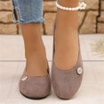 thumbnail image 6 of IEMIEMIEM Women's Slip On Flats Square Toe Fashion Casual Leather Chunky Low Heels Ballet Flats Wide Comfortable Walking Shoes Slip-On Loafers Dress Shoes Gray 8.5 Wide, 6 of 9