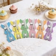 thumbnail image 4 of CuiLiyq 6 Pcs Easter Bunny Paper Cutlery Set, Table Decoration Trays with Slots for Knives Forks, for Easter Party Dining Table Centerpiece, Spring Themed Event Supplies, Birthday Party, Wedding, 4 of 6