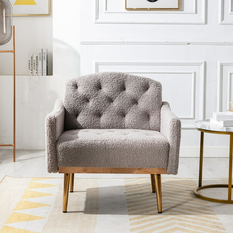 Accent Chair leisure single sofa with Rose Golden feet Walmart