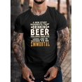 thumbnail image 1 of Camiseta creativa con estampado de cerveza para hombre, informal, de manga corta y cuello redondo, para verano y actividades al aire libre., 1 of 8