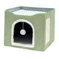 thumbnail image 1 of lionlar Foldable Cat Bed Interactive Play Toy Comfortable House Kitten Cave Ball Hanging Light Green, 1 of 9