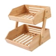 thumbnail image 4 of Cesta de fruta de madera de bambú, cesta de mesa, estantes de despensa, estante de almacenamiento multiusos para aperitivos, soportes para bebidas par 2 capas, 4 of 9