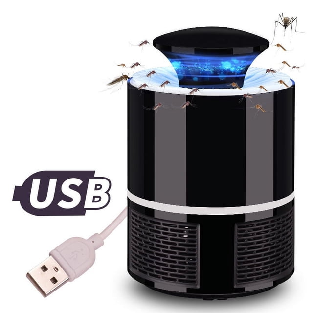 Lámpara antimosquitos portátil, USB, eléctrica, para interiores, con luz UV, para el hogar, color negro