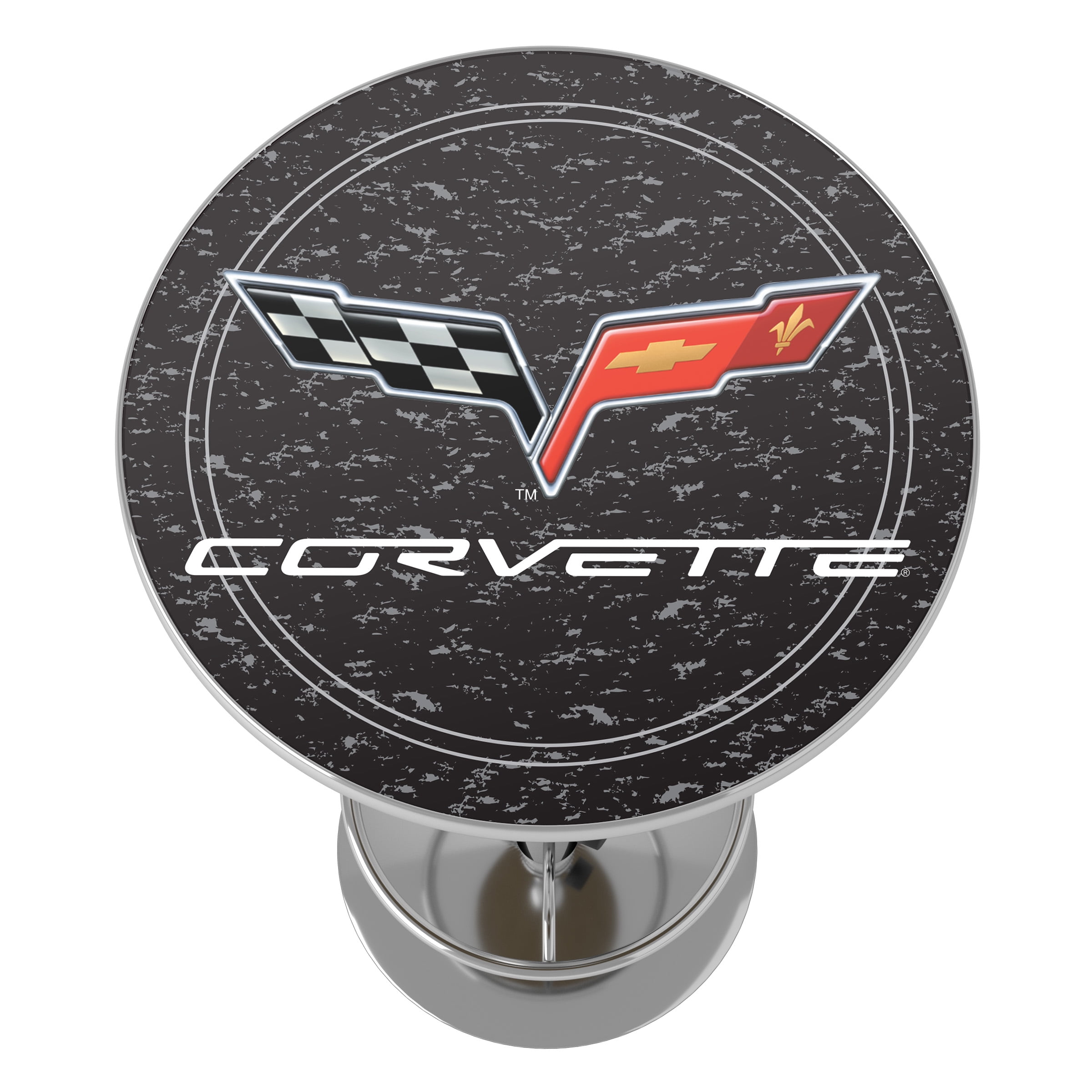 Corvette C6 Black Bar Table with Adjustable Footrest and Acrylic Top