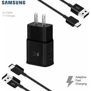 Original Samsung Galaxy Fold Charger! Adaptive Fast Charger Kit [1 Wall Charger + 2 Type-C Cables] True Digital Adaptive Fast Charging uses dual voltages for up to 50% faster charging!