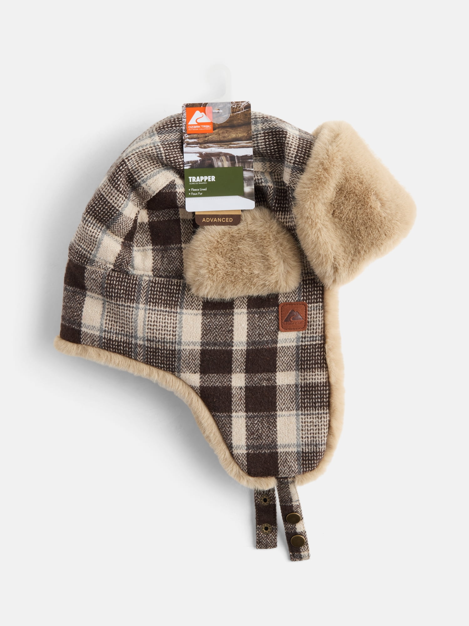 Ozark Trail Women's Faux Fur Trim Trapper Hat, Brown