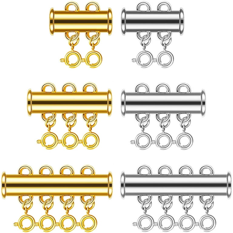 2 Pieces Magnetic Clasp Converter for Necklace Clasps Closures Connector  Gold and Silver Plated