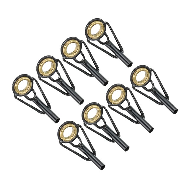 Unique Bargains 2.4mm Stainless Steel Fishing Rod Tip Repair Kit Pole Ring Guide Replacement, Golden 8 Pack