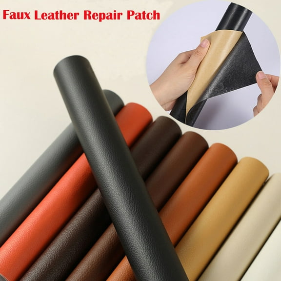 Pop Closets Self-adhesive Leather Patch Tape, 7.8-53.9 inch Artificial Leather Repair Refinisher Patch, for Car Seat ,Sofa, Furniture