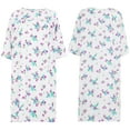 thumbnail image 3 of Personal Touch Women's Adaptive Flannel Backwrap Gown (01- Purple & Teal Flowers, Medium), 3 of 7