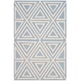 thumbnail image 2 of SAFAVIEH Kids Triangle Shapes Wool Area Rug, Blue/Ivory, 4' x 6', 2 of 6