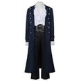 thumbnail image 4 of Hulanddfd Mens Coat Gothic Long Trench Coat, Stand Collar Double Breasted Outerwear with Silver Buttons, Vintage Wear, 4 of 7