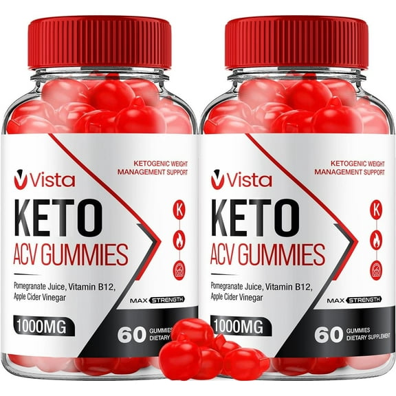 2 Pack Vista Keto ACV Gummies - Official - Keto Vista ACV Advanced Formula Plus Apple Cider Vinegar Dietary Supplement B12 Beet Root Juice Men Women 120 Gummies