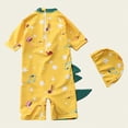 thumbnail image 4 of NIEWTR Toddler Infant Baby Boy Swimsuit Newborn Rash Guard Boys One Piece Zipper Bathing Suit Swimwear(Yellow,5-6 Years), 4 of 5