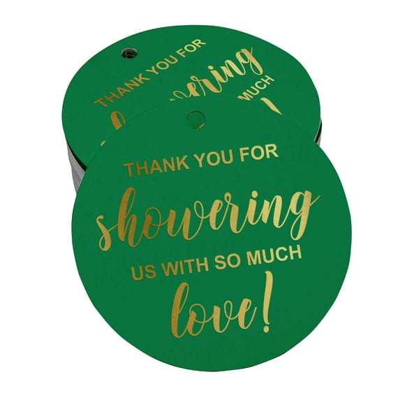 Inkdotpot Real Gold Foil Thank You Baby/ Bridal Shower Tags Favor Hang Paper Tags 100 Pieces