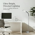 thumbnail image 4 of Brightech Litespan Slim LED Lamp, Modern Floor Reading Lamp Over Chair for Living Rooms & Offices, Tall Lamp with Adjustable Gooseneck, Crafts Work Light, Dimmable Standing Lamp for Bedroom - Silver, 4 of 10