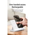 thumbnail image 3 of 3-in-1 Wireless Charger Station for iPhone 17/16/15/14/13/12/Pro Max, Apple Watch Ultra 11/10/9/8/7/SE/6/5/4/3/2/1 & AirPods 4/3/Pro Samsung S24/S23/S22 Foldable Fast Charging Dock-White, 3 of 9