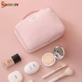 thumbnail image 6 of Spencer 9" Portable Travel Makeup Storage Bag Multifunction Waterproof Cosmetic Organizer Makeup Brushes Train Case with Inner Pouch for Women Girls (Blue), 6 of 9
