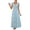Sky Blue, variant on Lightweight Flowy Tiered Maxi Dress for Women Smocked Bodice V-Neck Ruffled Cap Sleeves Red US S-XXL,Size 2XL