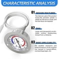 thumbnail image 2 of 1 Pcs Vapor Capillary Refrigeration Thermometer,2 Inch Dial, 48 Inch Capillary Length,Accuracy 2%, 2 of 5