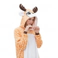 thumbnail image 5 of Tnhcen Women's Deer Hooded Onesie Pajamas, Flannel Animal Kigurumi Sleepsuit, Christmas Reindeer Costume Pajamas, Warm Fleece Loungewear for Women, Sizes S-XL, 5 of 6