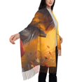 thumbnail image 4 of Sikiie Sunset Flower Meditating Raccoon Shawl Wraps Big Scarf Tassel Fall Winter Thick Scarf Warm Shawl Women Fall Gifts, 4 of 8