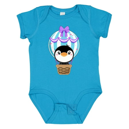 

Inktastic Cute Penguin in a Hot Air Balloon Gift Baby Boy or Baby Girl Bodysuit