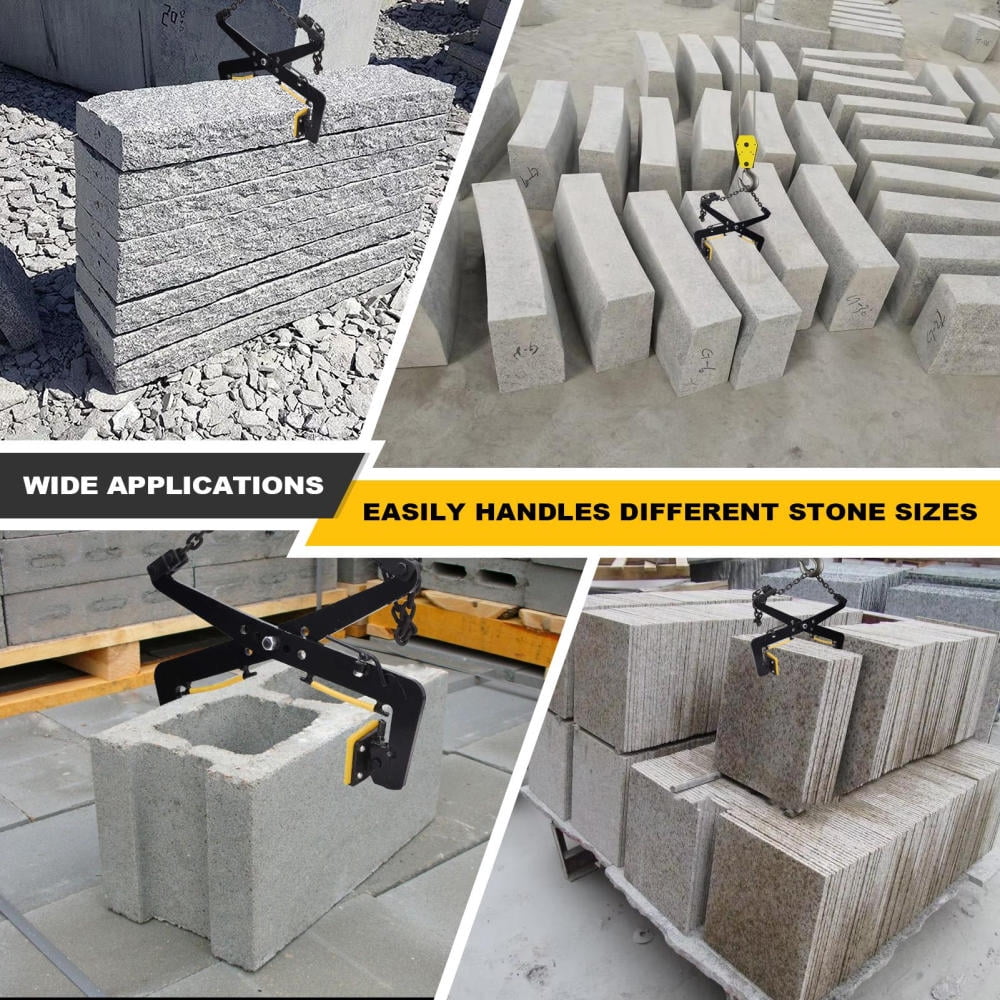 Vertical Stone Scissor Clamps 700Lbs Capacity, 12-17 Inch Adjustable Range for Marble, Glass, and Metal Slab Handling in Warehouses