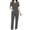Solid, variant on WRKEKC Scrubs for Women 2 Piece Sets for Women Solid Color Short Sleeve V-Neck Top with Pockets and Pants Set for Medical Workwear Fall Outfits