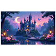 thumbnail image 2 of LUUFILx Magical Castle Landscape Backdrop Banner Enchanted Night Garden Background for Fairytale Photography Birthday Party Kids Room Decoration Wall Banner, 2 of 8