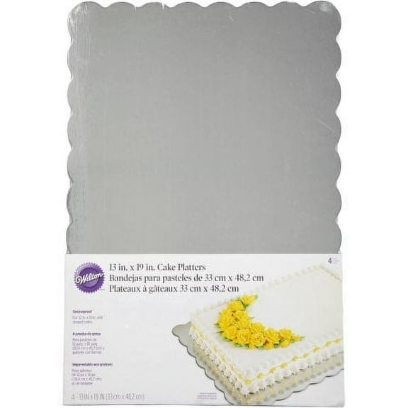 Wilton 13” x 19” Silver Cake Boards, by Wilton (4 Count)