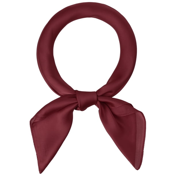 Bufandas de mujer de 70 cm, pañuelo cuadrado puro de Color liso liso, pañuelo para el cuello, pañuelo para el cuello Vino rojo 70x70cm/27.56x27.56(LxW)