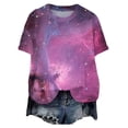 thumbnail image 6 of larppty 3D Pattern Print T-Shirt Colorful Space Graphic Tees for Women (Pink, XL), 6 of 6
