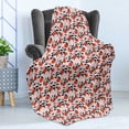 thumbnail image 4 of Tangerine Soft Flannel Fleece Throw Blanket, Abstract Repeating Pattern with Mandarins on Leafy Branches, Cozy Plush for Indoor and Outdoor Use, 50" x 70", Blush Charcoal Grey, by Ambesonne, 4 of 5